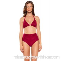 Becca by Rebecca Virtue Women's Crossroads Halter Bikini Top Crimson B07KGLB42J